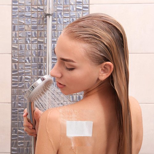 72 Pieces Transparent Waterproof Stretch Bandage Clear Adhesive Bandages Dressing, 6 x 6 Inches