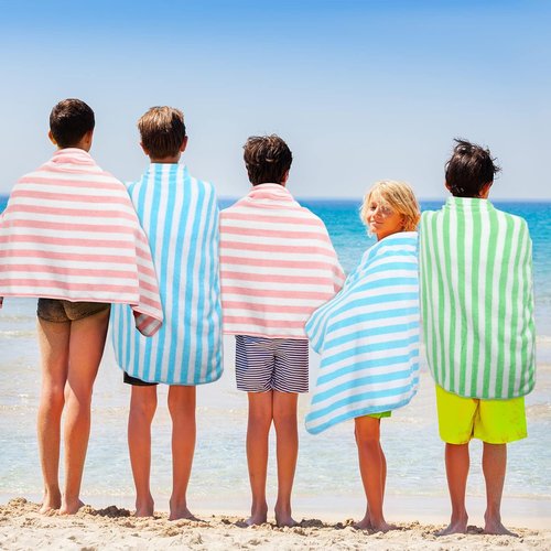 Jecery Oversized Striped Beach Towels - 12 Pack, Soft & Absorbent Quick-Dry Towels | 30 x 60 Inches