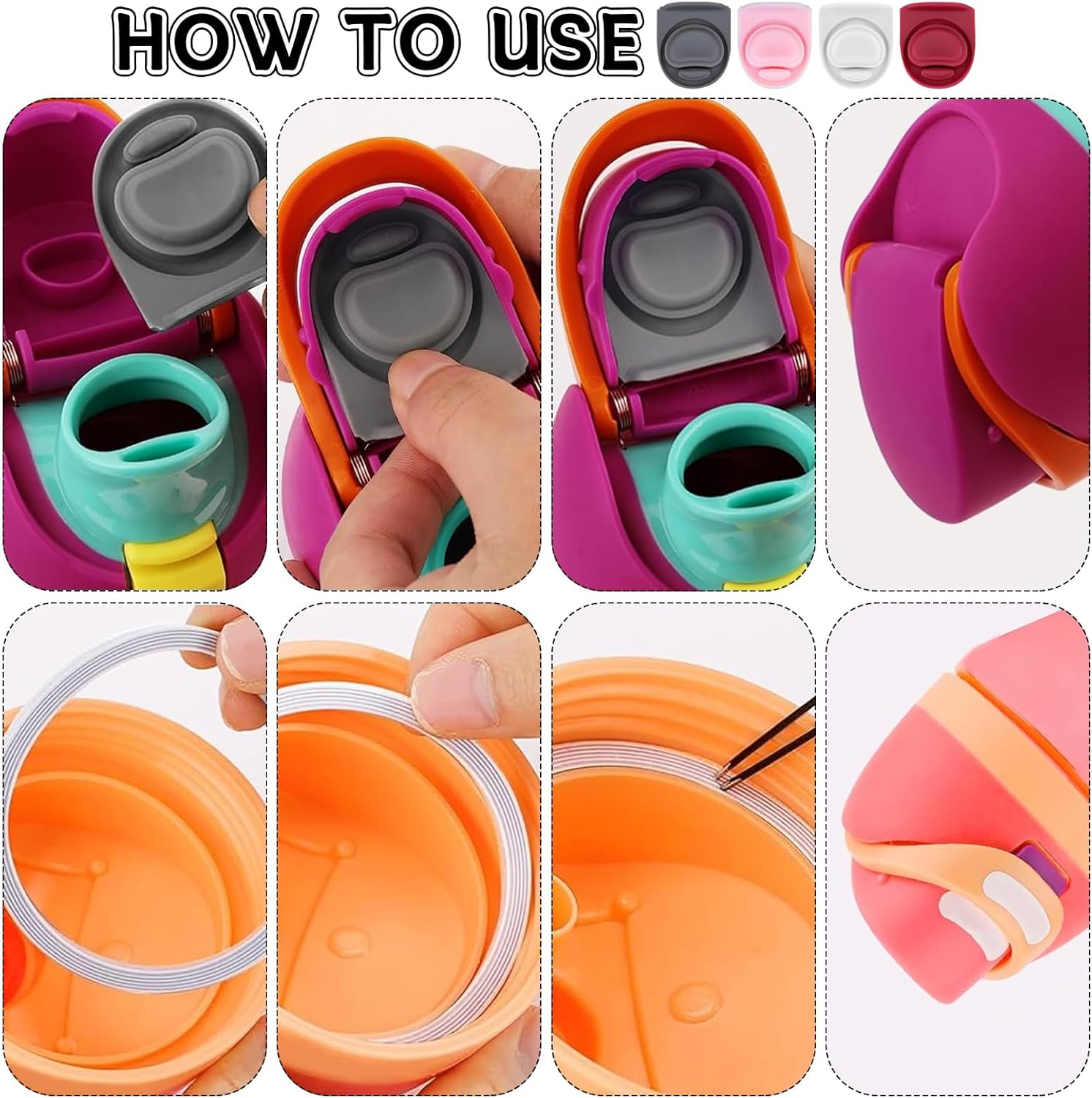 Owala | Replacement Lid Rubber Seal Stopper & O-Ring Gasket Set - Fits 16/19/24/25/32/40 oz Water Bottles