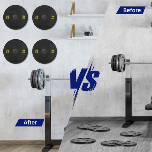 Wall Mounted Weight Plate Rack: Wall Mounted Weight Rack Storage for 2" Olympic Weight Plate - Wall Mounted Weight Plate Holder for Gym Home 4PCS
