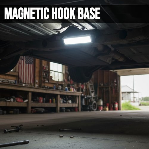 CIMANTIC Rechargeable Magnetic Work Light, 1000 Lumens, 7 Light Modes, COB Task Lamp LED Inspection Lamp & LED Flashlight with Foldable Hook, Hands-Free Use, Water Resistant