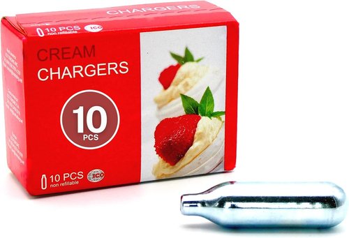 ICO Whipped Cream Chargers - 10 Count | 8g N2O for Whipped Cream Dispensers, Compatible with Standard Makers