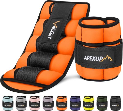 APEXUP Adjustable Ankle Weights - 10lbs/Pair for Yoga, Walking, Running & Gym Workouts