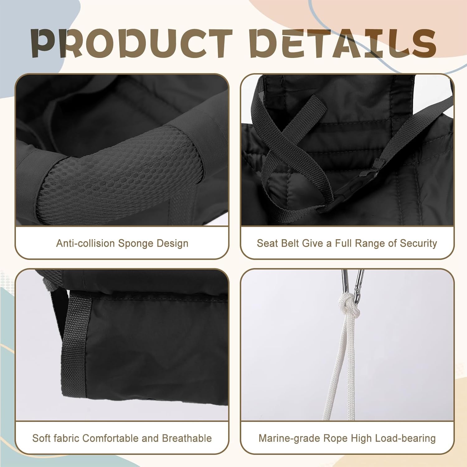2-in-1 Baby Jumper by [Brand Name] - Versatile Indoor/Outdoor Use, Foldable Stand, Black