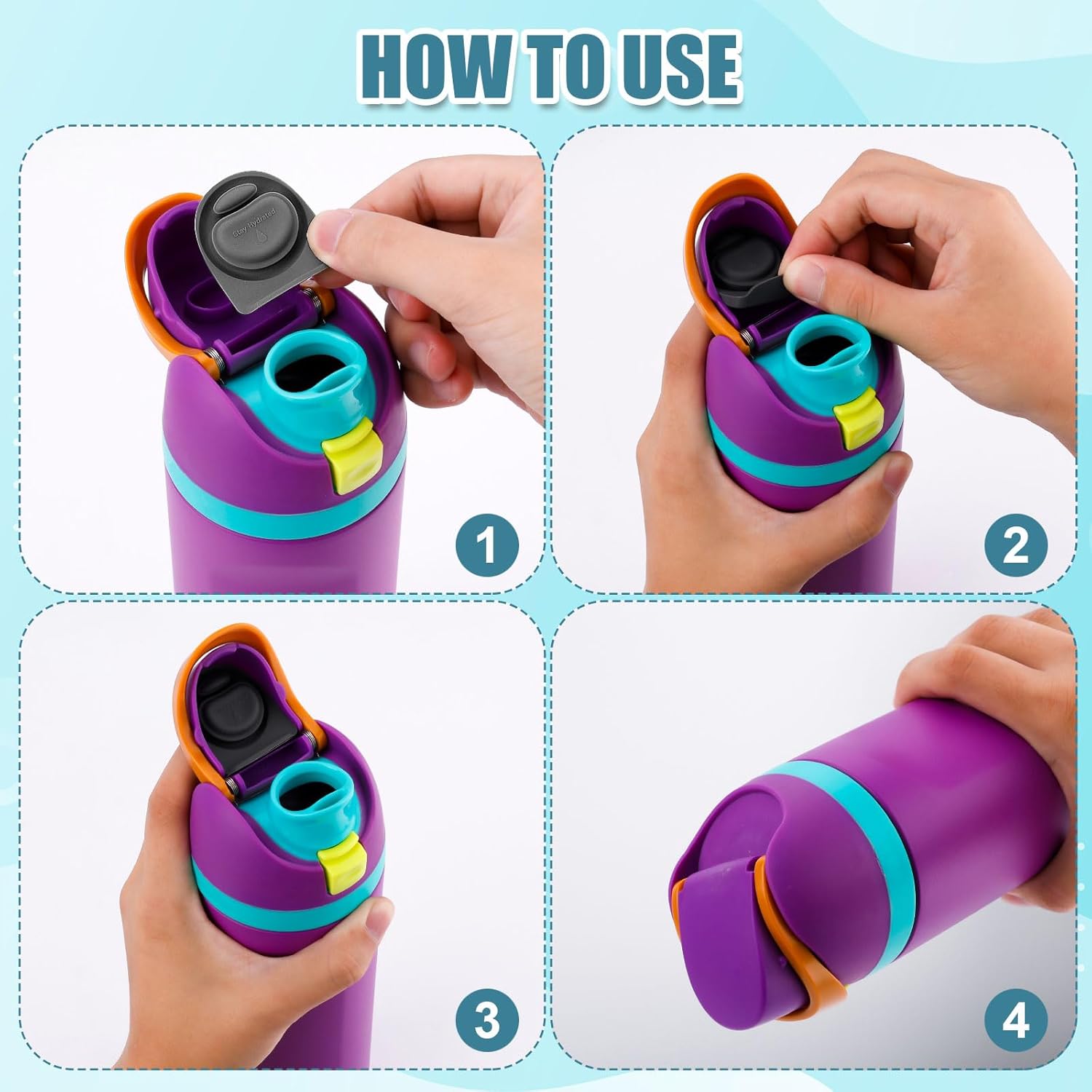 Owala Replacement Stopper - BPA-Free Silicone Water Bottle Lid Gaskets for 24oz, 32oz, 40oz Bottles