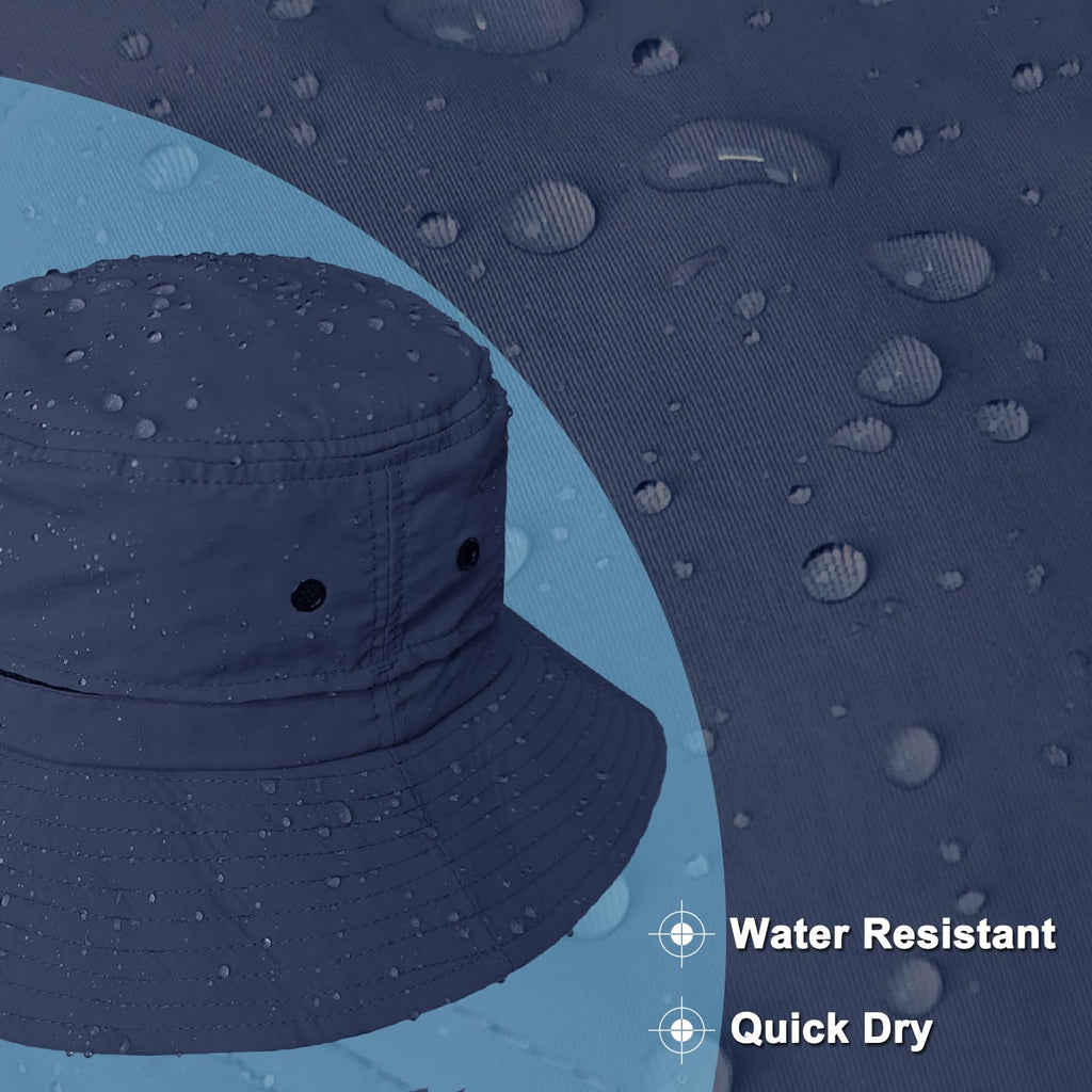 lifwimner Bucket Hats for Women Men Packable Sun Hat Quick Dry Mesh Breathable UV Protection Boonie for Fishing Hiking Beach Safari(Navy)