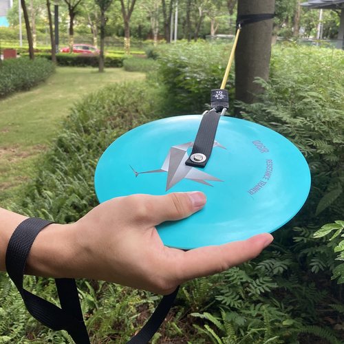QOGIR Resistance Trainer for Disc Golf, Practice Backhand or Forehand Throws to Improve Your Disc Golf Technique, Increase Strength in Your Pull Through, Gain Extra Distance, Disc Shaped Grip.
