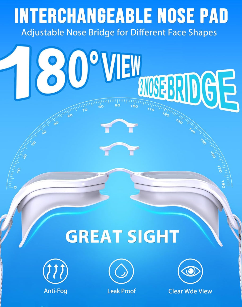 Skiennix Swim Goggles - Anti-Fog, UV Protection, No Leakage | Wide View for Adults & Youth