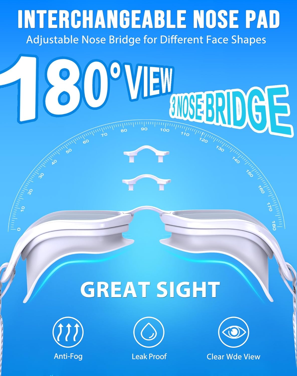 Skiennix Swim Goggles - Anti-Fog, UV Protection, No Leakage | Wide View for Adults & Youth