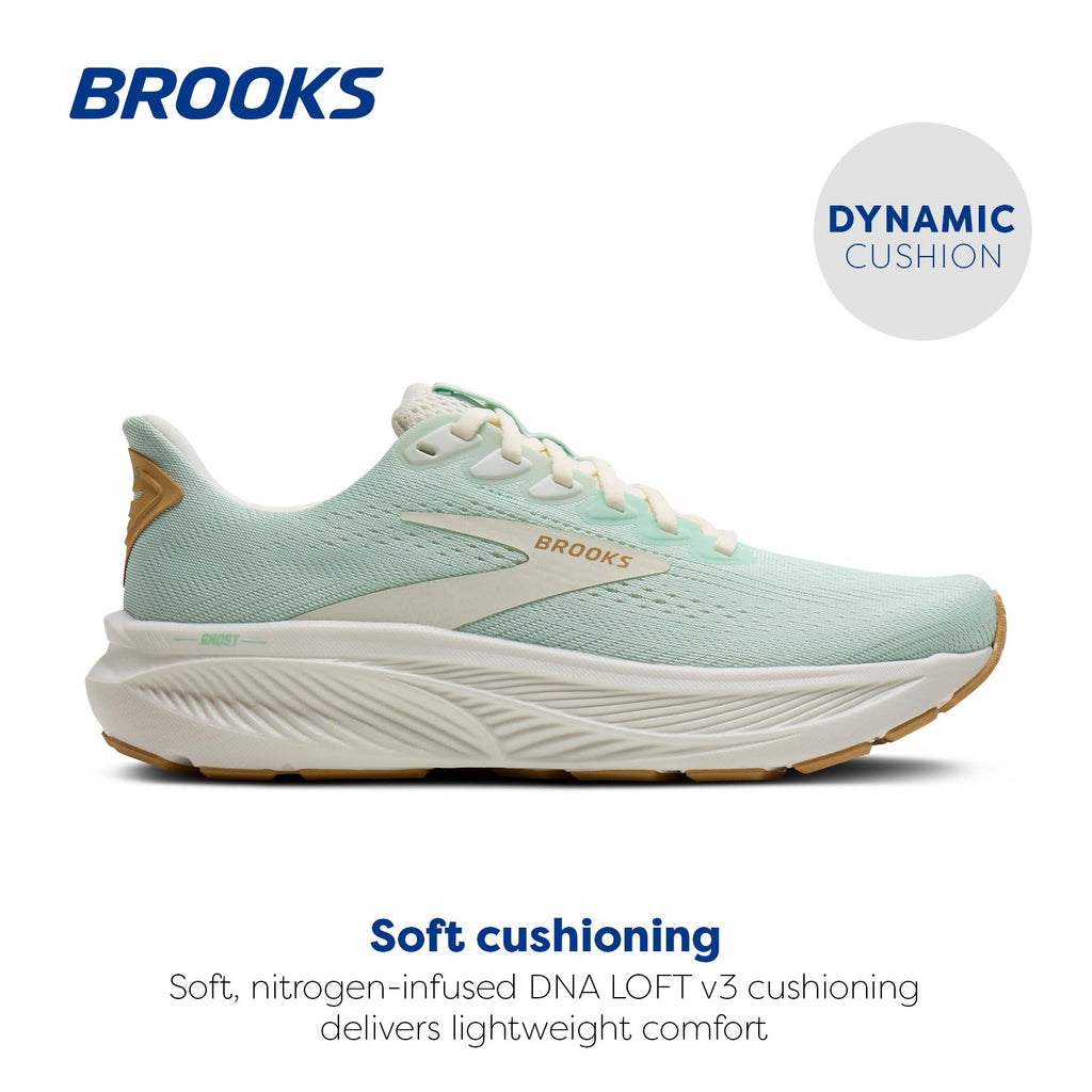 Brooks Women’s Ghost 17 Neutral Running Shoe - Honeydew/Coconut/Taffy - 7 Medium