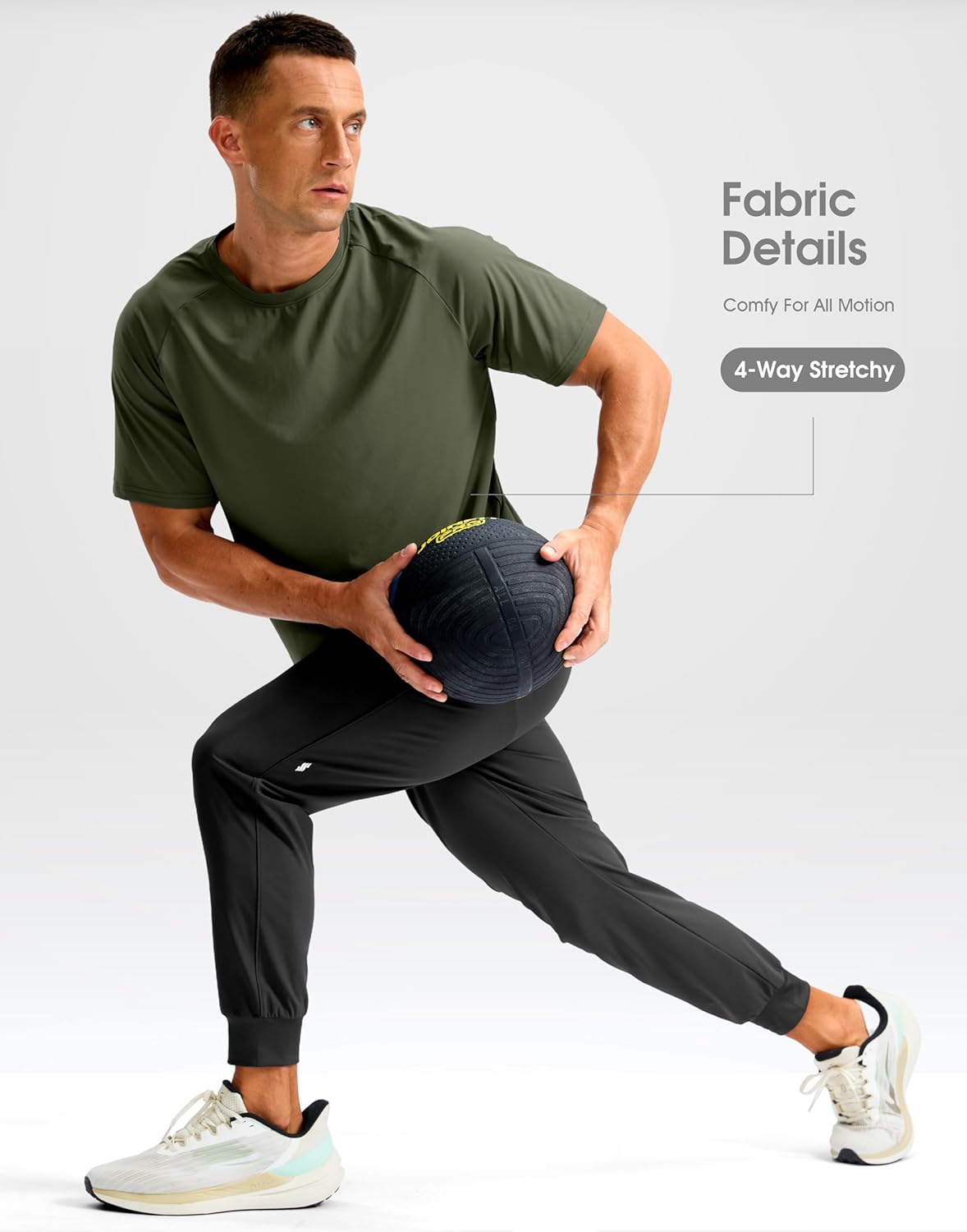 Soothfeel Men's Quick Dry Athletic Running Shirts - Short Sleeve Moisture-Wicking Gym Tees