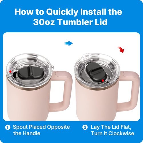 Bluwing 30oz Replacement Lid for 30oz Stanley Quencher H2.0 & ProTour Tumbler, Leak Proof Lid Fit for Stanley Cup, Reusable Dustproof Tumbler Cover(2 Pack)
