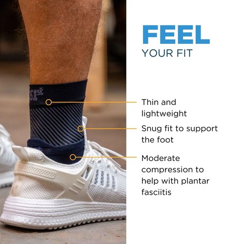 OrthoSleeve FS6 Compression Foot Sleeves for Women & Men, Helps Plantar Fasciitis Relief, Heel Pain, Achilles Tendonitis Support & Swelling (1 Pair)