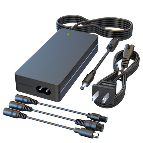 FROMCQC 54.6V 2A 100W AC Power Adapter, 4-in-1 Convertible Cable, for 48V Lithium Battery Electric Bicycles, Balance Bikes, Razors, Jetson, Voyage, Gotrax, Ninebot, Segway, Hiboy Charger Power Supply