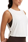 CRZ YOGA Pima Cotton Tank Tops for Women - Loose Fit Sleeveless Workout Crop Tops | Athletic Gym Wear