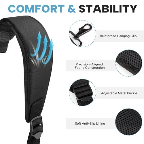 Aliennana Golf Bag Shoulder Strap, Universal Golf Bag Strap Replacement Double Shoulder Adjustable Strap Padded Golf Bag Carry Strap
