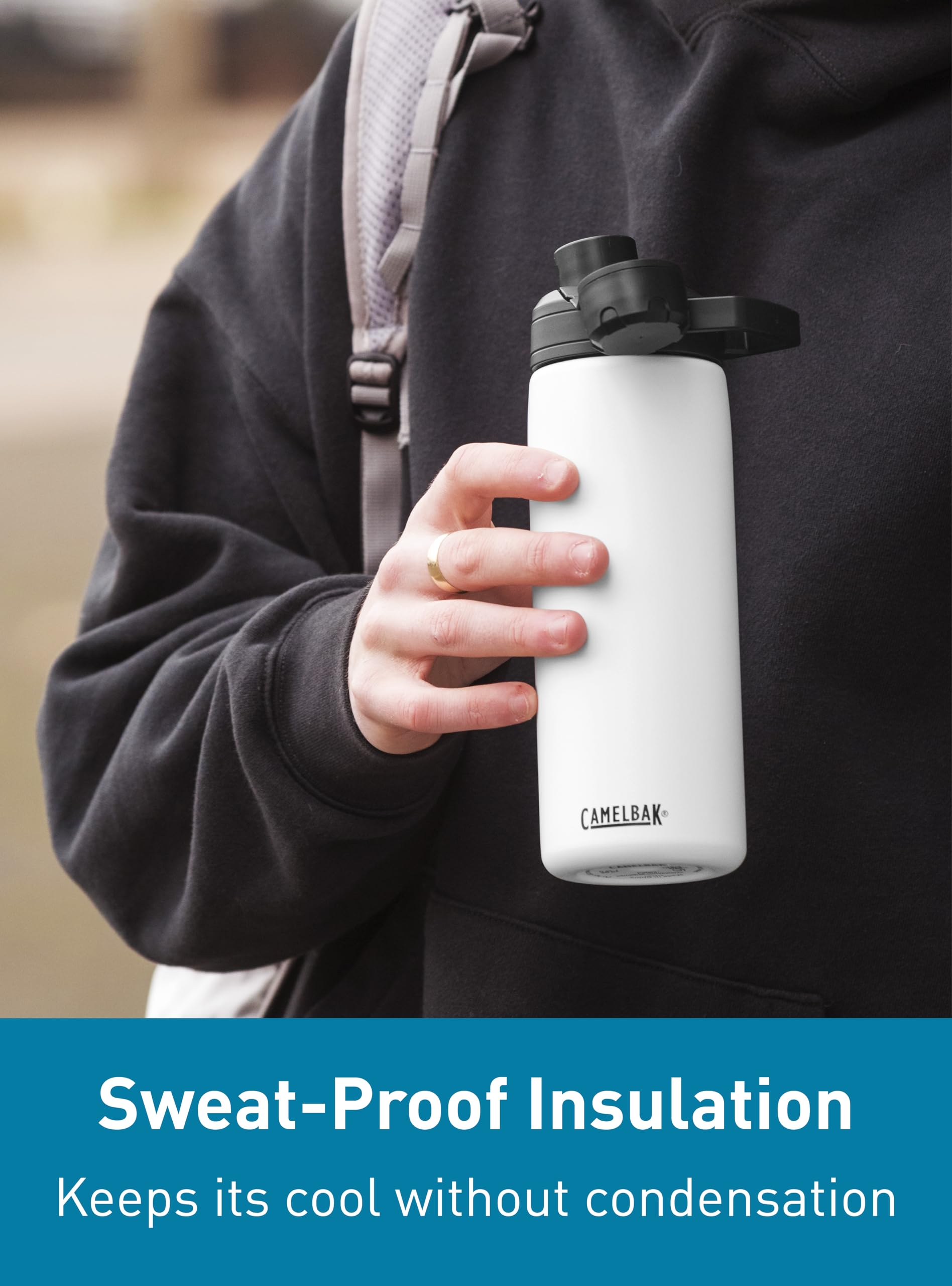 CamelBak Chute Mag Vacuum Insulated Stainless Steel Water Bottle, Magnetic Leak Resistant Cap for Everyday Hydration, 20oz, Moss
