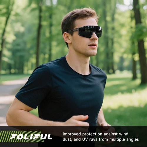 Foliful 3 Pack Polarized Sunglasses for Men Women, Sports Mens Sunglasses with UV400 Protection for Baseball Cycling Running, Gray/Ice Blue/Red