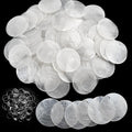 Elesunory Round Capiz Shells, 200 Pcs Capiz Shells and 100 Pcs Shell Garland Strings Bulk with 2 Holes, 2” Blank Shell Pendants for Wedding Home Decor Birthday Party DIY Craft Hanging