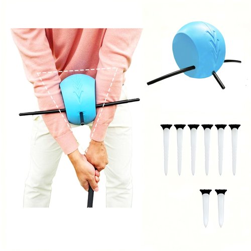 Herz The Connector Golf Swing Trainer with 8 Golf Tees, Posture Correction & Arm Structure Training Aid for All Levels | Lightweight Foam Design Fixes Slice/Hooks | Practice Indoor/Outdoor
