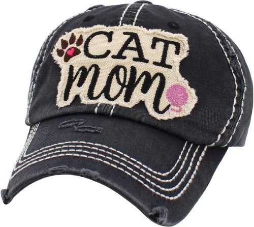 KBETHOS Women's Distressed Baseball Cap - Dog & Cat Mom/Dad Theme | Vintage Unconstructed Hat