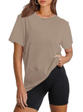 OFEEFAN Womens Summer Tops Hiking Running Active Tops for Women Brown L