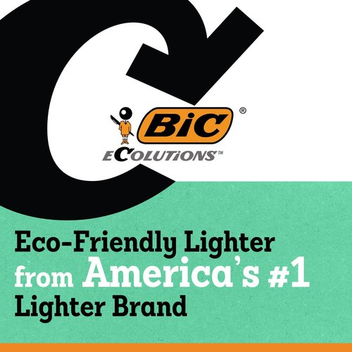 BIC Ecolutions Maxi Pocket Lighter - Eco-Friendly Candle Lighters | 6-Pack with 100% Recycled Packaging