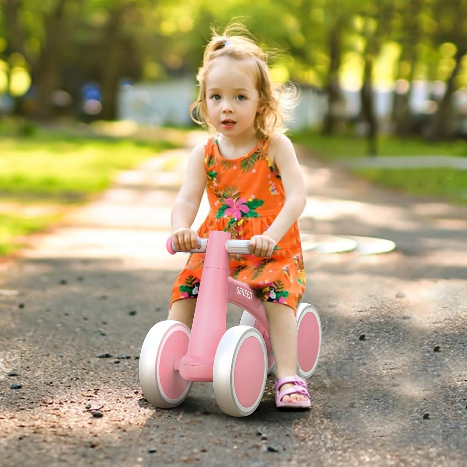 SEREED Baby Balance Bike - 4-Wheel Toddler Bike for 12-24 Months | Perfect First Birthday Gift