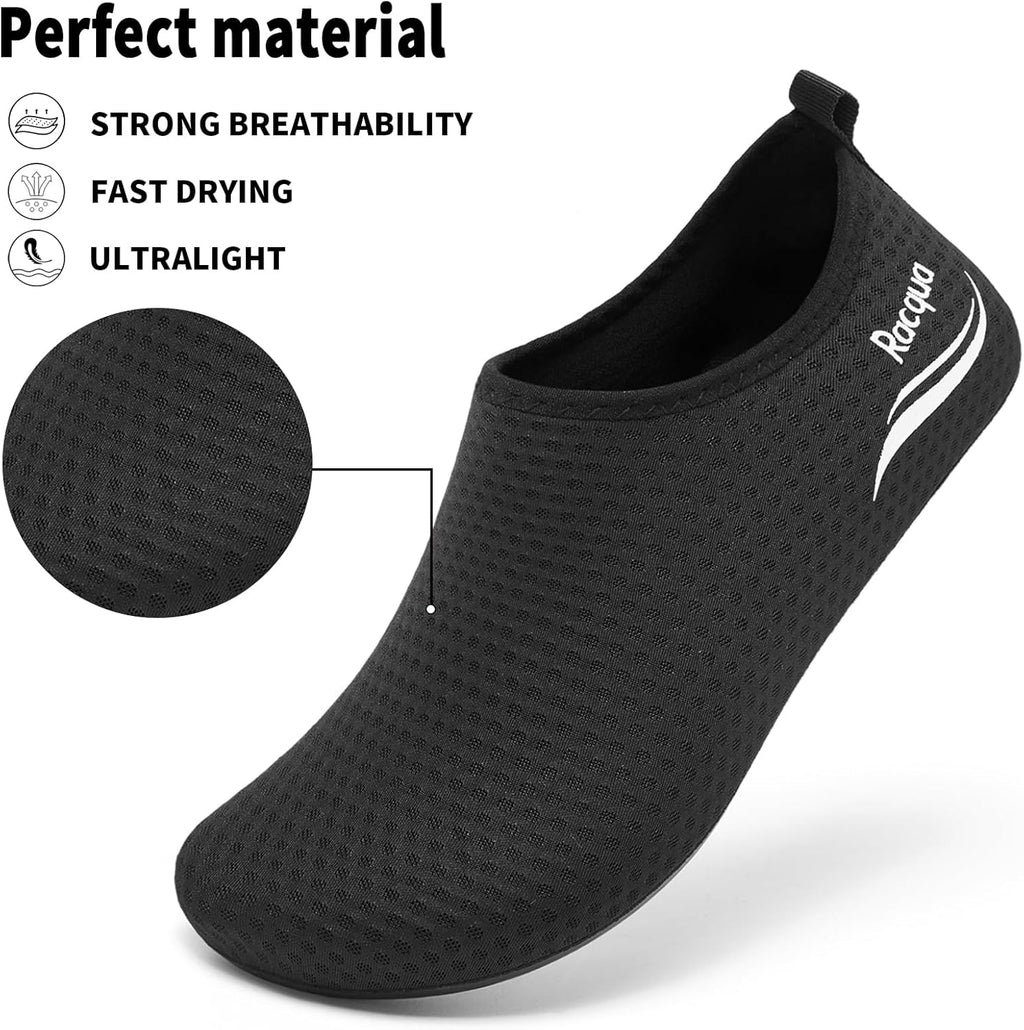 Racqua Water Shoes - Lightweight Aqua Socks for Men & Women | Quick-Drying & Comfortable