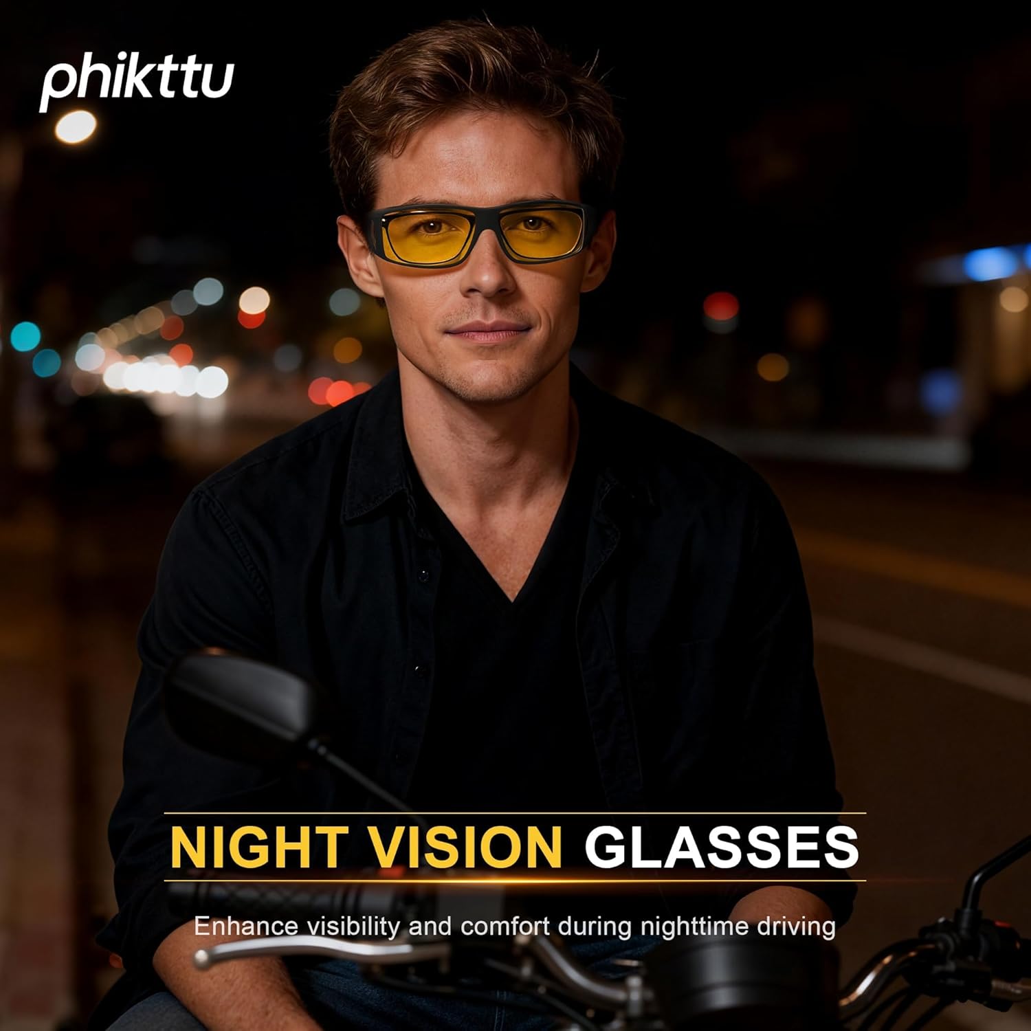 Skiennix Night Driving Glasses - HD Anti-Glare Wraparound Design for Enhanced Vision & Comfort