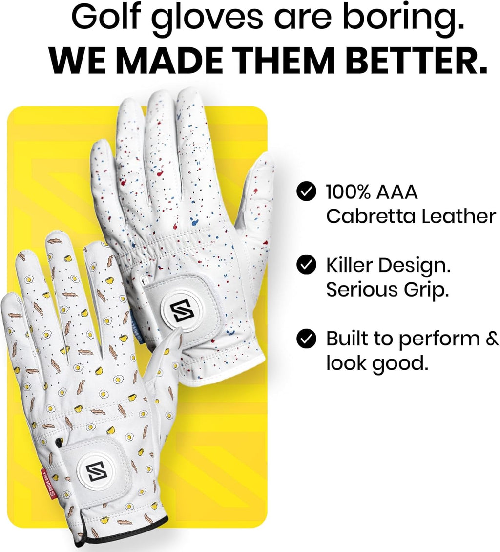Skiennix Premium Golf Glove - 100% AAA Cabretta Leather for Superior Feel & Performance | Men's Left Hand