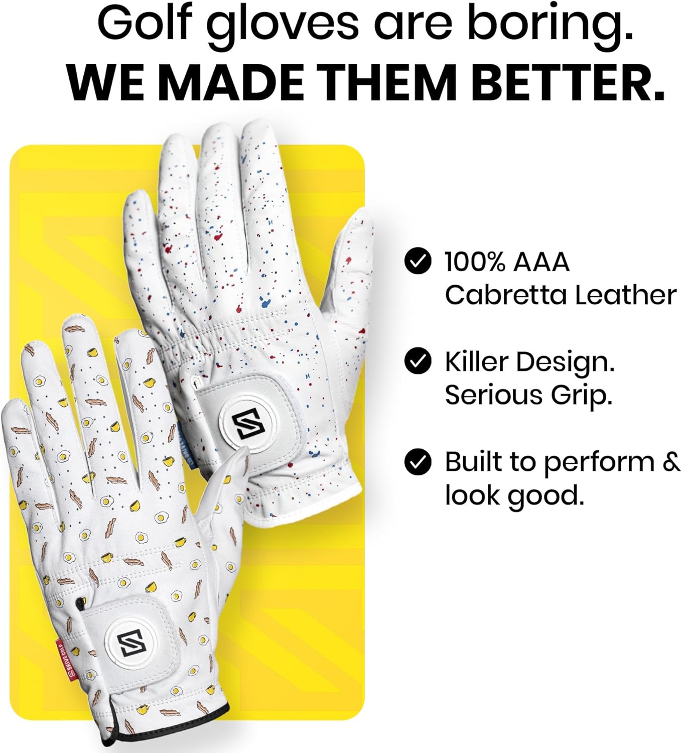 Skiennix Premium Golf Glove - 100% AAA Cabretta Leather for Superior Feel & Performance | Men's Left Hand