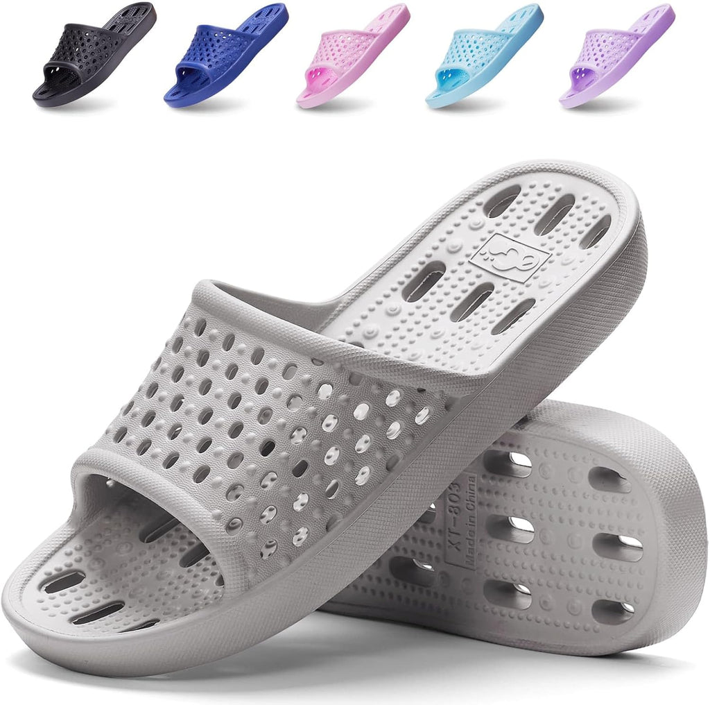 Xomiboe Shower Shoes - Quick Drying Non-Slip Sandals for Men & Women | Comfortable Bathroom Flip Flops