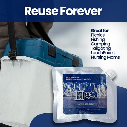 LL Home & Decor • Reusable Ice Packs for Coolers – Pack of 5 Slim Long-Lasting Gel Freezer Packs, Durable & Leak-Proof, Perfect for Lunch Bags, Camping, Fishing, and Picnics