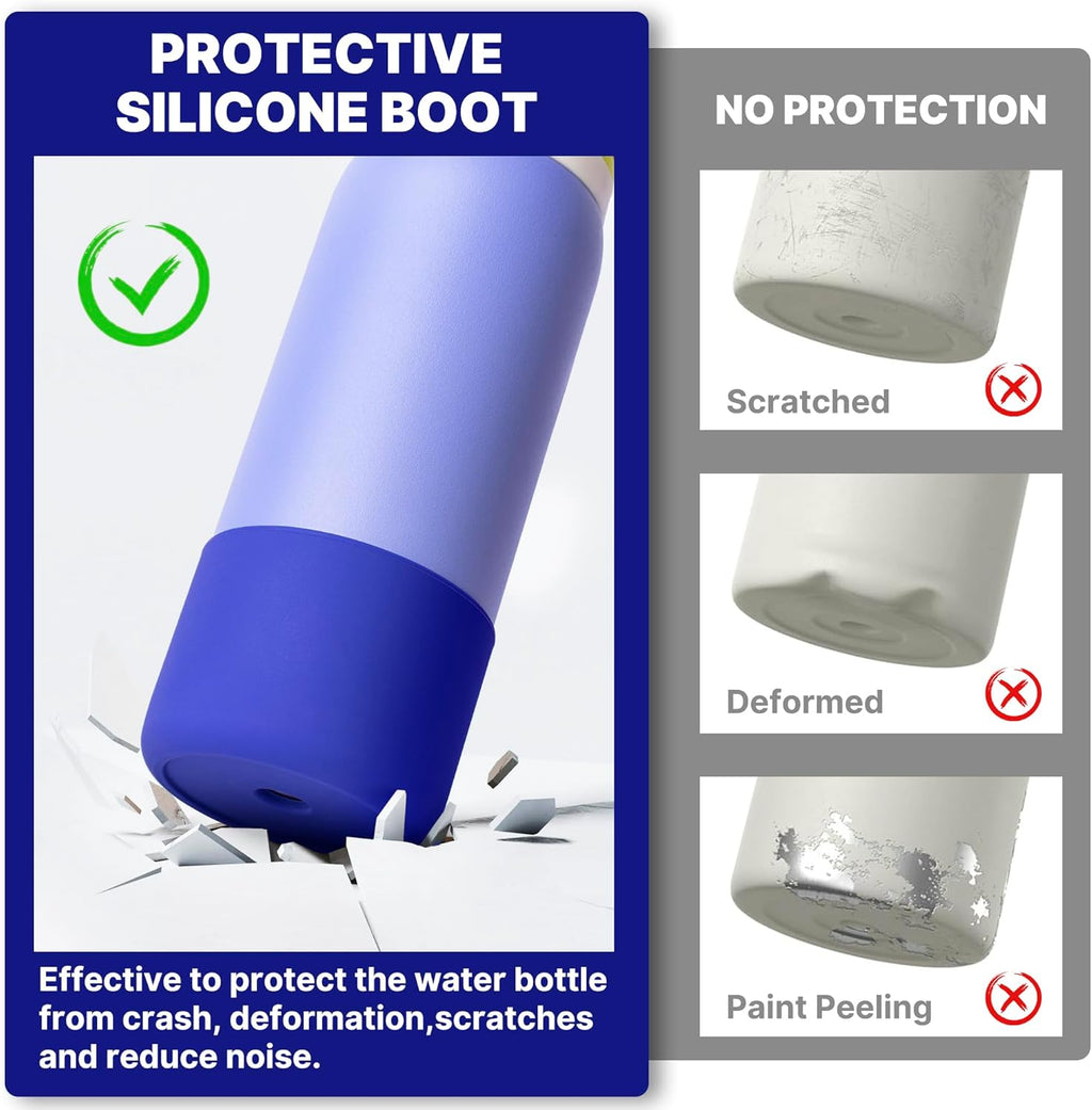 Owala Silicone Water Bottle Boot - Anti-Slip Protective Sleeve for 24 oz Stainless Steel Bottles | Navy
