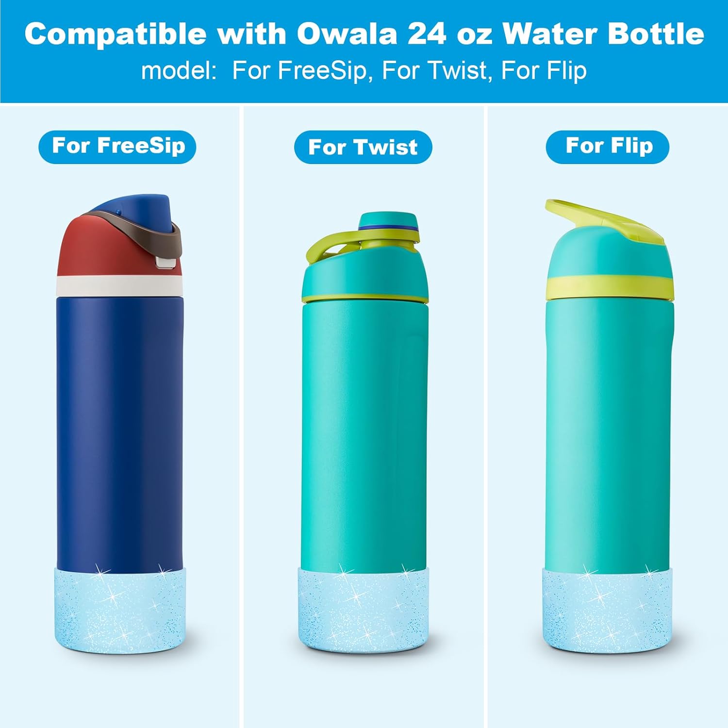 Owala Silicone Boot - Anti-Slip Protective Sleeve for 24 oz, 32 oz, 40 oz Stainless Steel Water Bottles