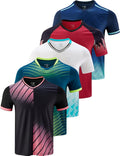 Skiennix Men's V-Neck Dry Fit T-Shirts - 5 Pack Active Athletic Workout Tops | Plus Size Available