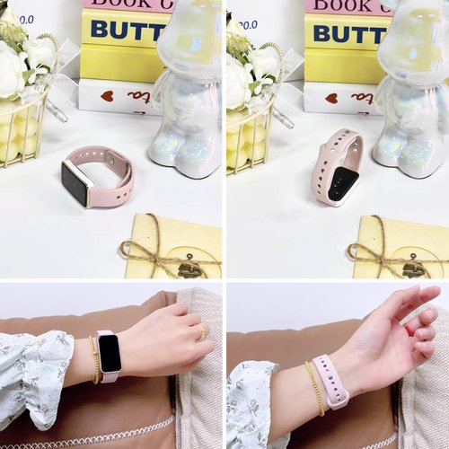 Z.DuDuZAZA Super Soft Bands Compatible for Huawei Band 8 9 10 Straps Replacement Perfectly for Huawei Band8/9/10 Wristband Change with Metal Connecting Adapters (black,starlight,pink)