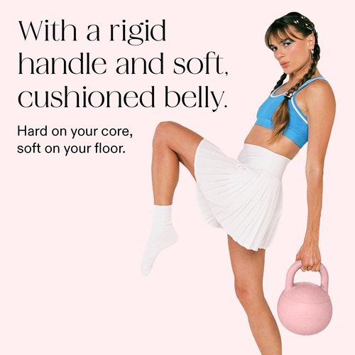 Bala 10lb Kettleball, Soft Kettlebell for Women - Kettlebells Strength & Core Training Equipment for Home Gym Workouts - Anti-Slip Grip Exercise Weights with Cushioned Impact-Resistant Base - Blush