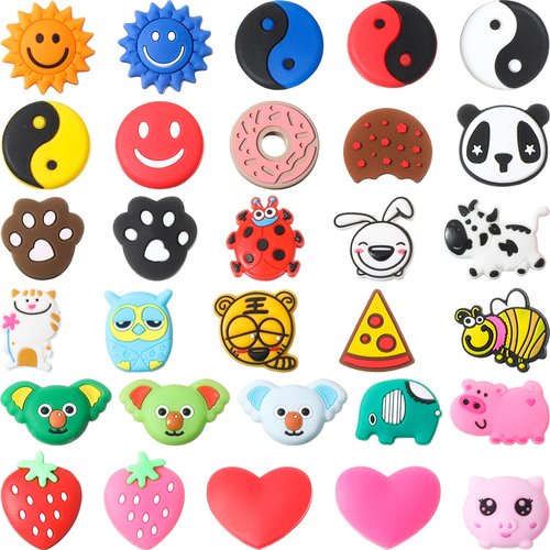 Leitee 30 Pcs Cute Tennis Dampener Funny Tennis Racket Vibration Racquet Dampener Soft Silicone for Sport Gift, Assorted Designs