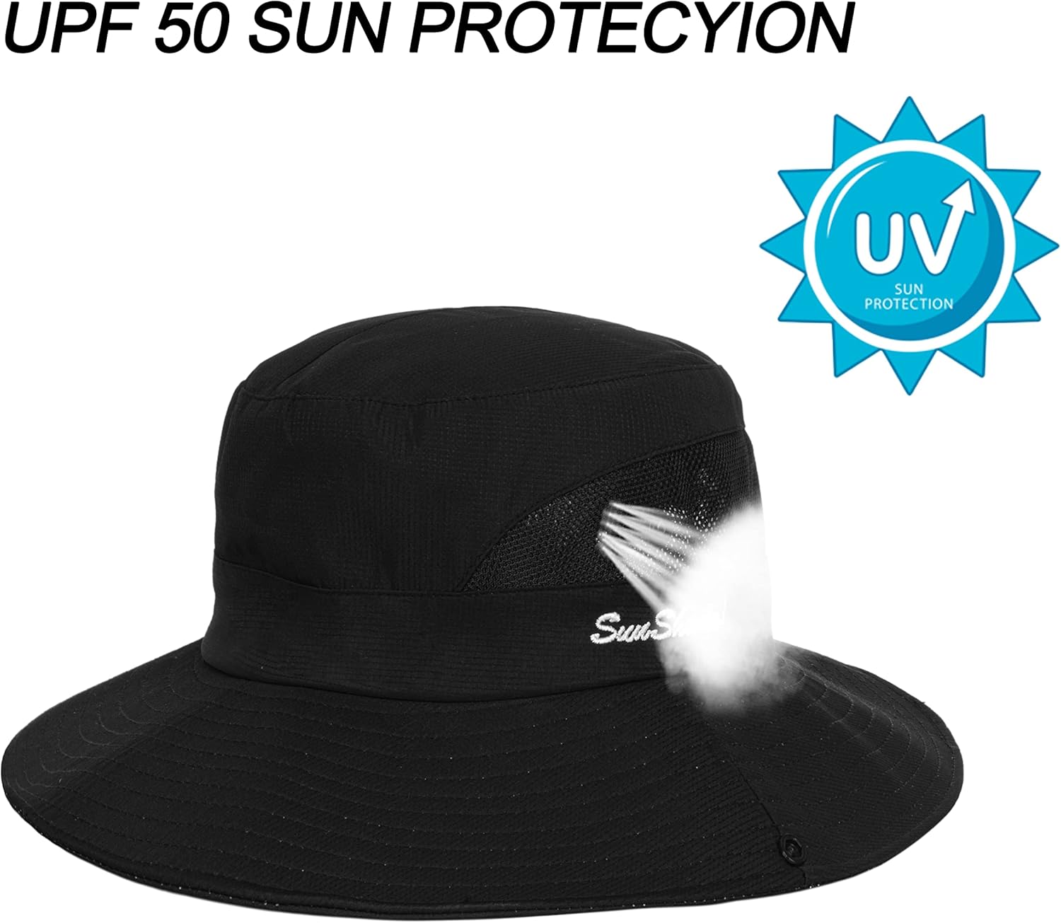 Skiennix Women's UV Protection Wide-Brim Sun Hat - Foldable Beach & Fishing Hat with Ponytail Hole