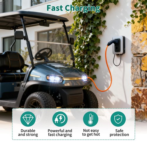 Charging Power Cord Compatible with Evolution ICON Golf Carts, 120V 3 Pin Golf Cart Charger Power Cord Replace OEM# 2.04.0620 ST-031016-PT (Plug and Play)