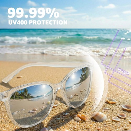 Myiaur Polarized Sunglasses - Trendy Square Mirrored Shades with UV Protection for Women