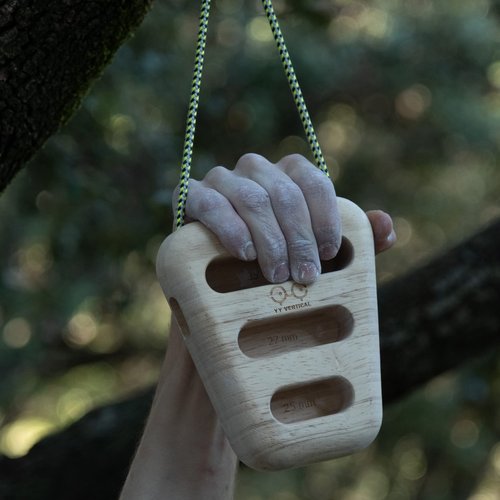 YY Vertical - The Original Rocky Climbing Hang Holds in Wood for Rock Climbing, Ideal for Home Training, adapts to Pull up bar, Strengthen Your Fingers