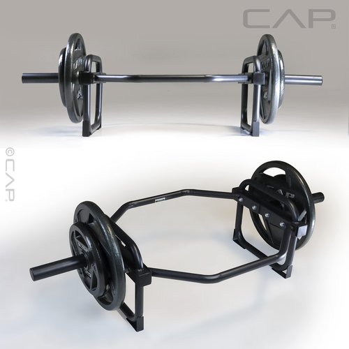 CAP Barbell Olympic Trap Bar, 500lbs, Alloy Steel, Black, 50x29x14 inches