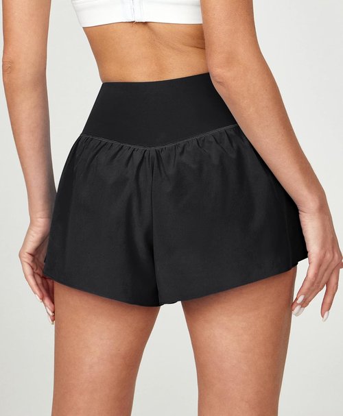 Ewedoos Athletic Shorts - Flowy High-Waisted Running Skorts for Women | Stylish Butterfly Design