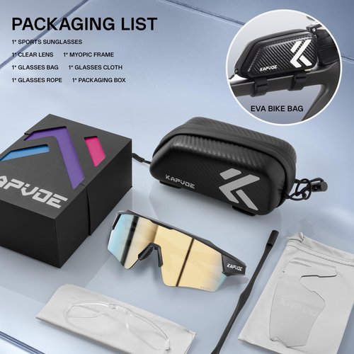 KAPVOE Cycling Glasses Men Women Sport Sunglasses UV Protection Mountain Bike Sunglasses MTB Bicycle Riding Glasses TR90 Frame Baseball Shades Running Triathlon Cycle Golf Gold