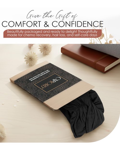 Soft Chemo Headwear for Women Hats for Cancer Patients Head Wraps Alopecia Head Coverings Chemotherapy Must Haves Care Gifts Womens Turbans Cancer Headwear for Women Chemo Beanies Black
