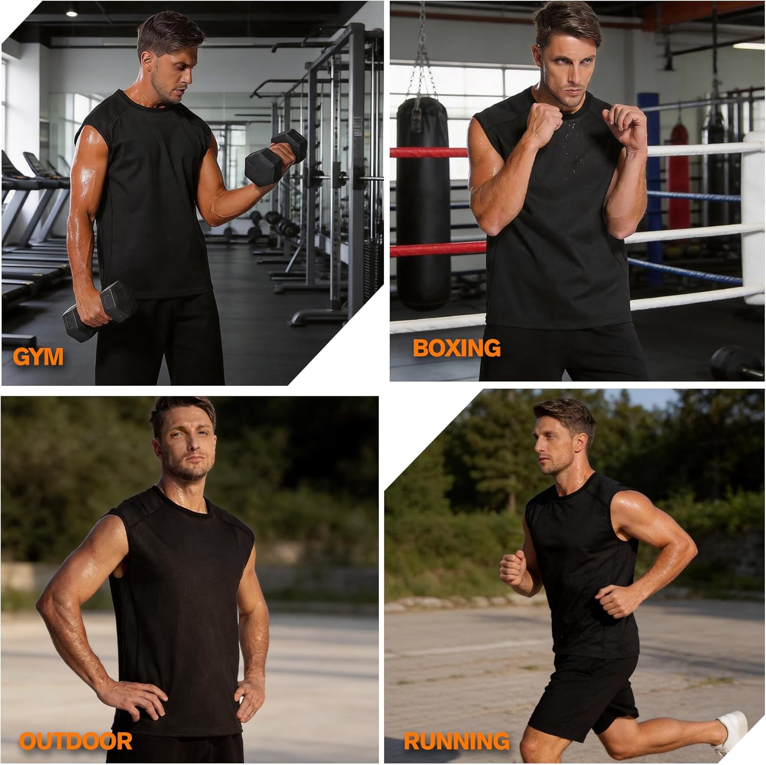 Skiennix Men's Sauna Shirt - Ribbed Compression Tank Top for Enhanced Workout Performance
