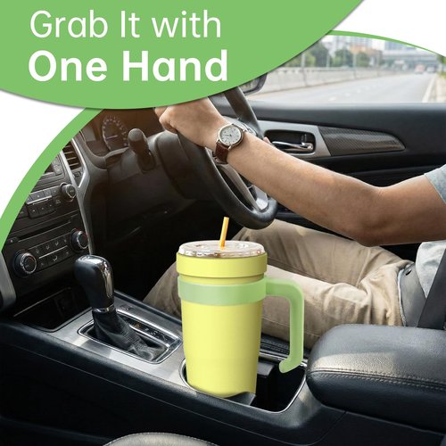 30 oz Tumbler Handle for Frost Buddy Togo Buddy, Anti Slip and Easy to Carry Travel Mug Grip for Frost to Go Buddy Tumbler, Suitable for Driving, Outdoor & Office Use (Green)